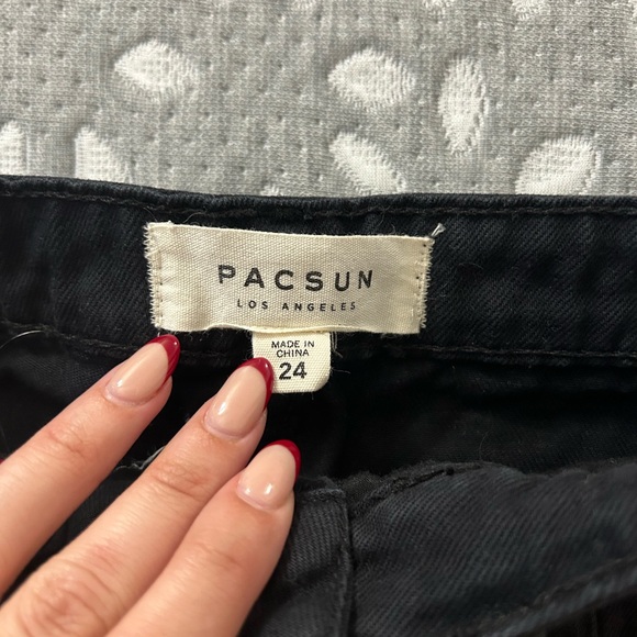 Pacsun black denim skirt with tie belt. Size 24 - Picture 2 of 3